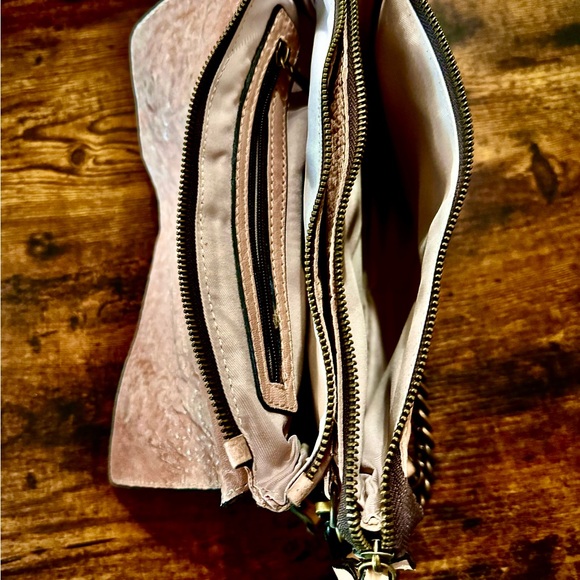 Maxon Collection Dusty Rose Leather Flap Crossbody Bag Made in Italy - Picture 5 of 10